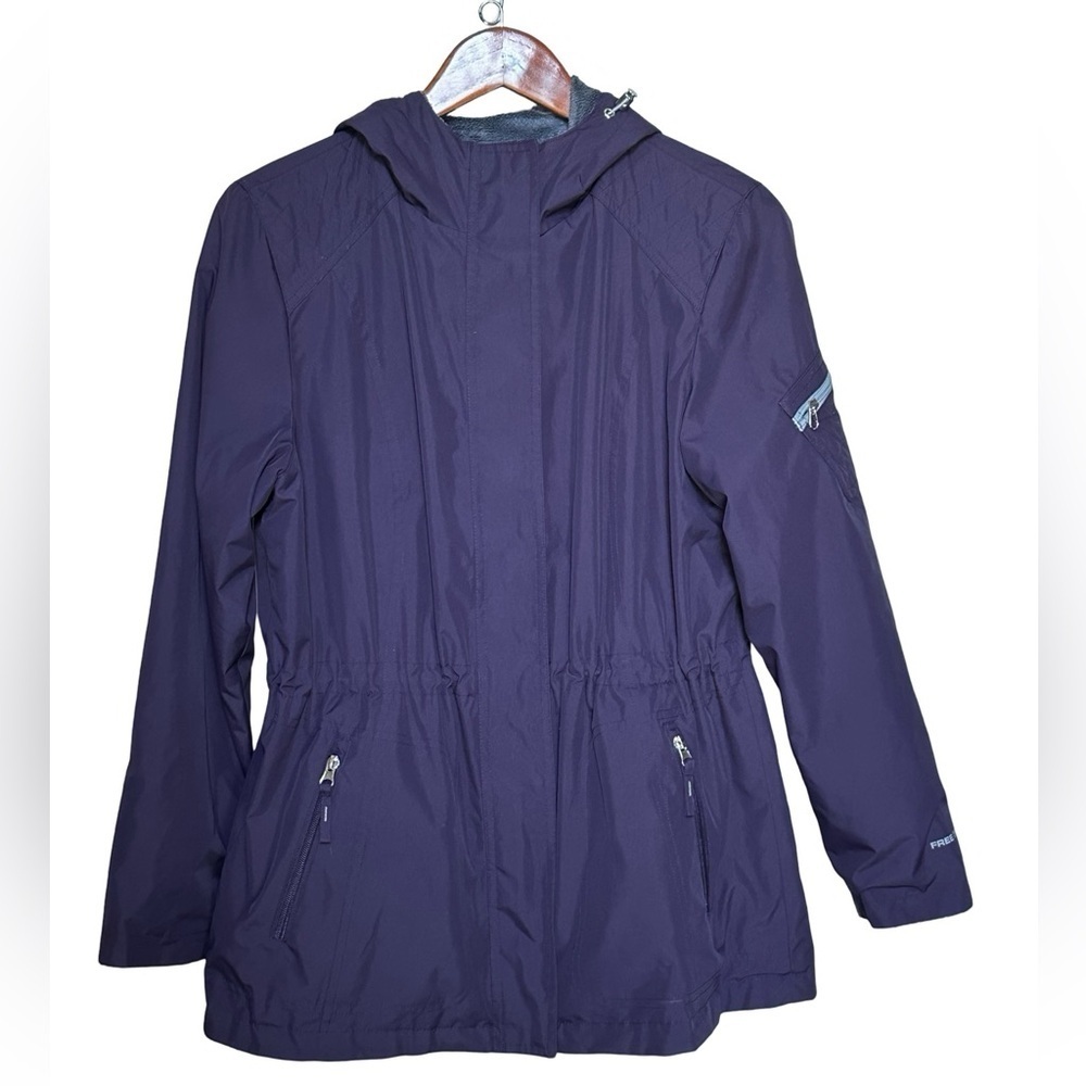 Free Country Reversible Hooded Jacket Purple Gray Women’s Large.